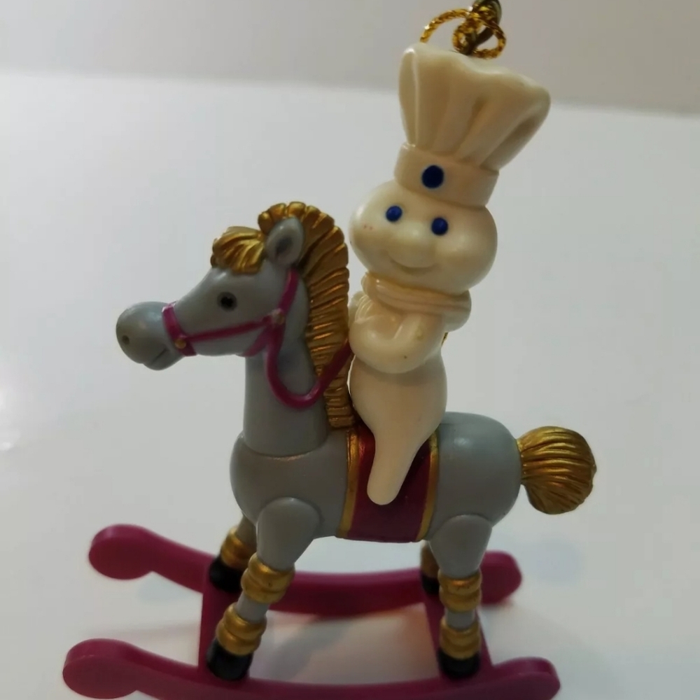 Pillsbury Doughboy Vintage Christmas Ornament Rocking Horse 1999